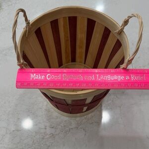 Red and Tan Wooden Basket